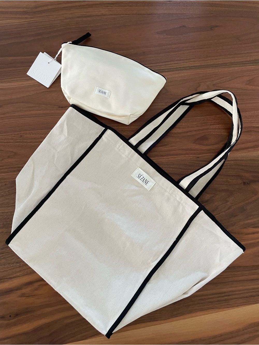NWT* Sezane tote + beauty pouch